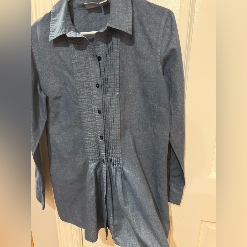 3/$10. Chico's Button Down Shirt with Pleated Front